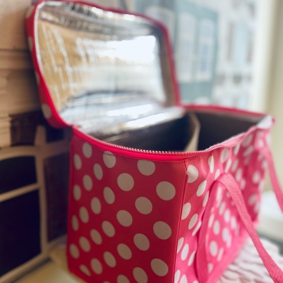 Kate Spade Pink and White Polka Dot Insulated Travel Bag - Picture 9 of 11